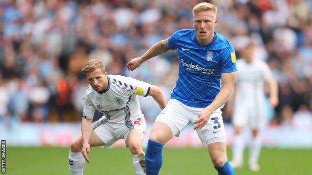 Kristian Pedersen in action for Birmingham City