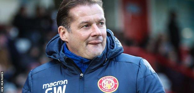 Stevenage boss Graham Westley on the sidelines