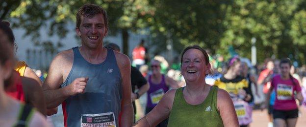 Runners during the Cardiff Half Marathon