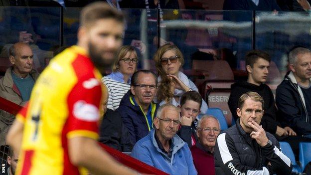 Alan Archibald watches from the sidelines as Partick Thistle play Rangers