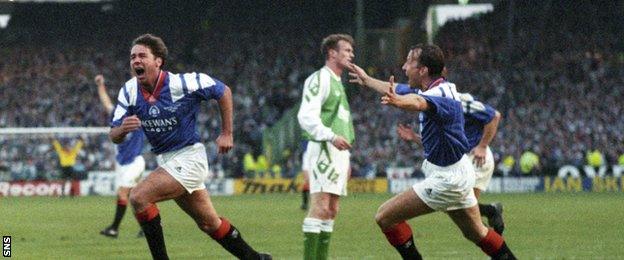 Ally McCoist (left) scored the winner for Rangers