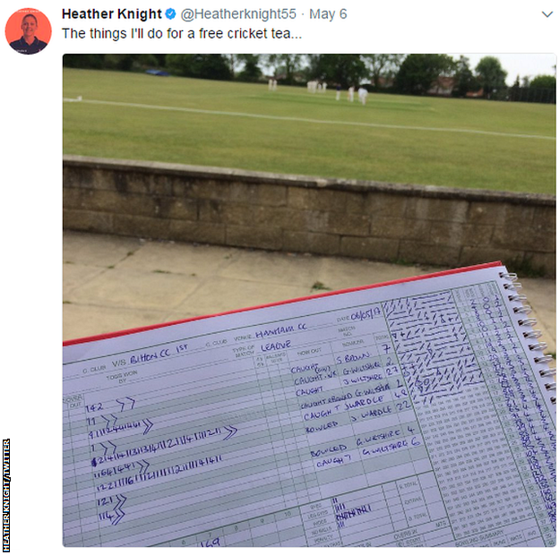 Heather Knight takes over the scorebook