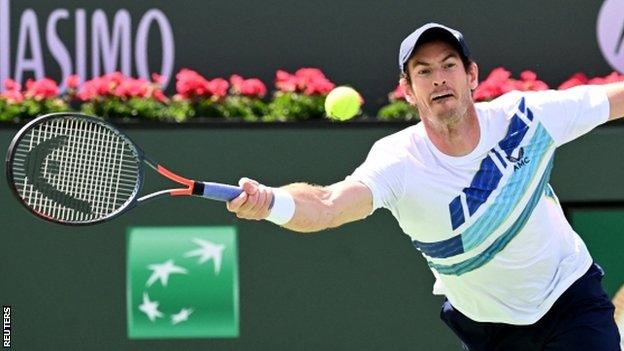 Andy Murray during his defeat to Alexander Bublik at Indian Wells