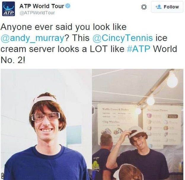 ATP tweets a picture of Andy Murray