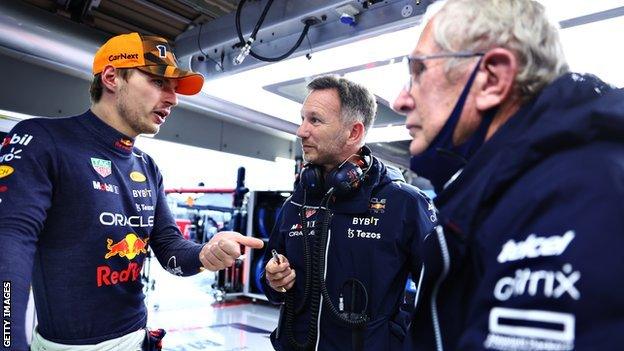 Max Verstappen and Christian Horner