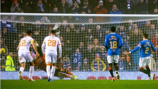 Tavernier penalty v Dundee United