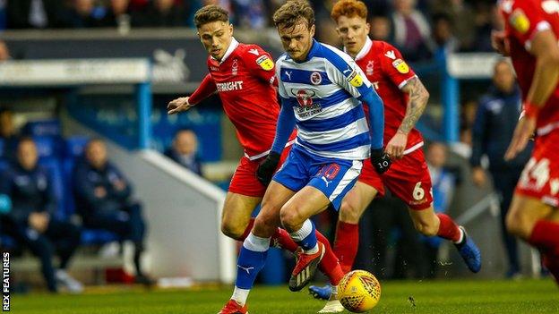 John Swift in action for Reading against Nottingham Forest