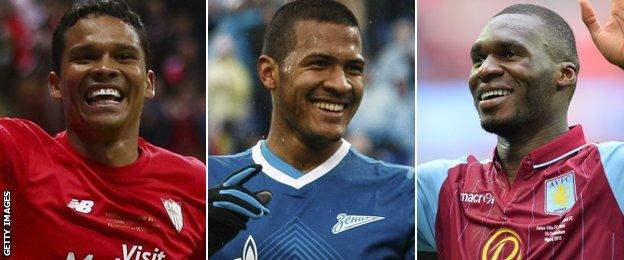 Carlos Bacca, Salomon Rondon, and Christian Benteke