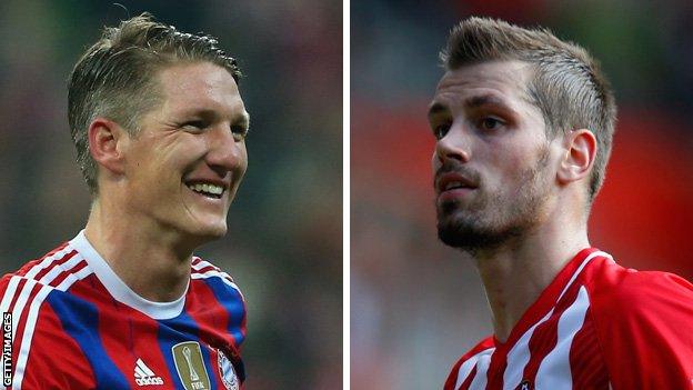 Bastian Schweinsteiger and Morgan Schneiderlin