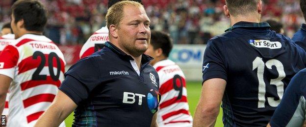 Scotland prop WP Nel after a victory over Japan last summer