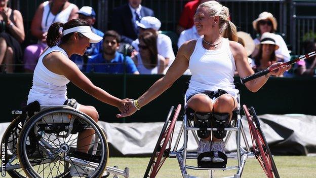 Jordanne Whiley and partner Yui Kamiji