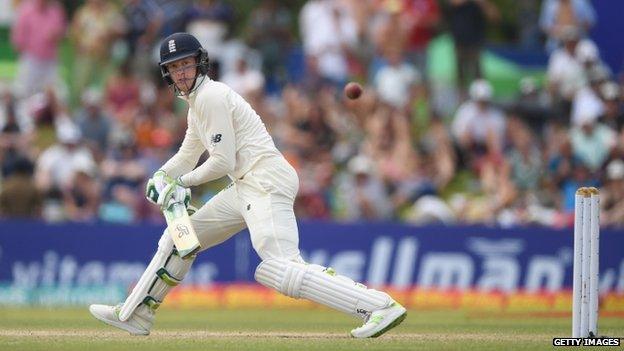 Keaton Jennings plays a trademark reverse sweep