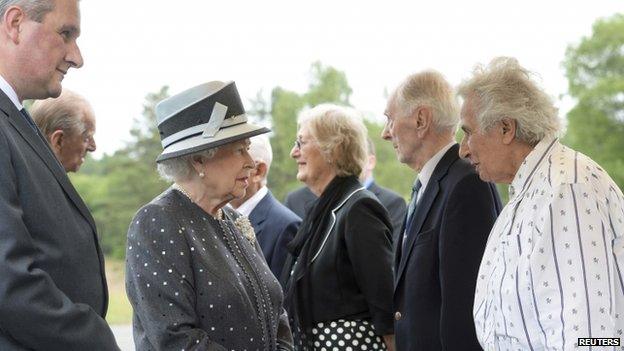 The Queen spoke to survivors of the Holocaust during a trip to Bergen-Belsen