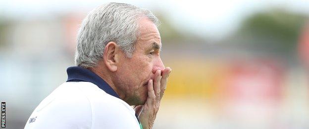 Peter McGrath watches as his Fermanagh team wilt in the closing stages of the Ulster semi-final