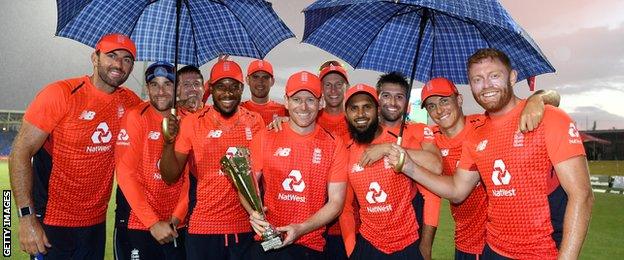 England with the T20 series trophy