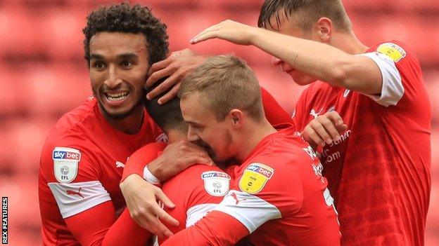 Barnsley celebrate a goal