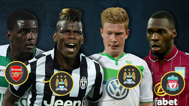 William Carvalho, Paul Pogba, Kevin de Bruyne and Christian Benteke