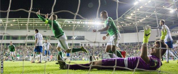 Steven Davis celebrates scoring