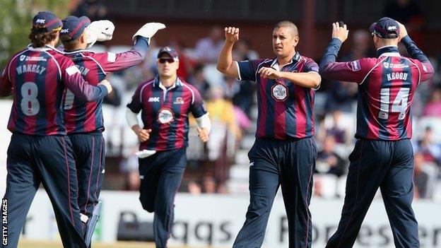 Northants players celebrate