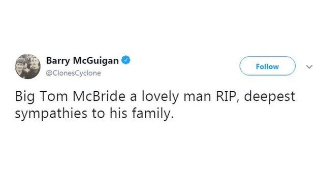 Tweet from Barry McGuigan