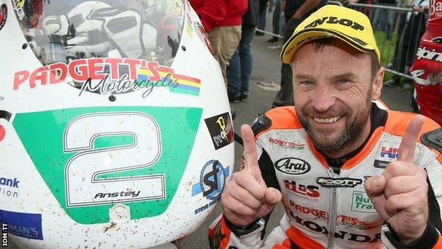 Bruce Anstey with his motorbike