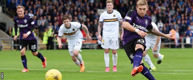 Martyn Waghorn scored his second for Rangers from the penalty spot