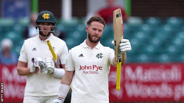 Ben Duckett (right) celebrates his century