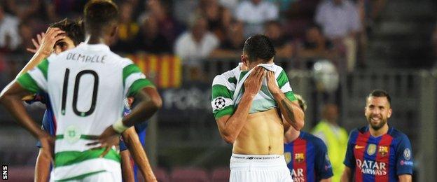 Celtic's Moussa Dembele and Nir Bitton show their disappointment