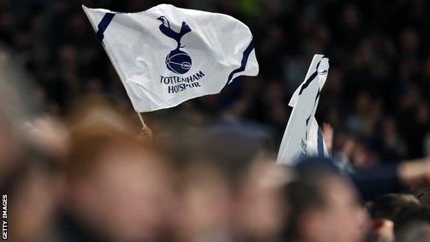 Tottenham fans with flags