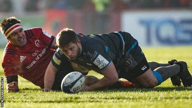 Scott Otten made his debut for Ospreys in 2014