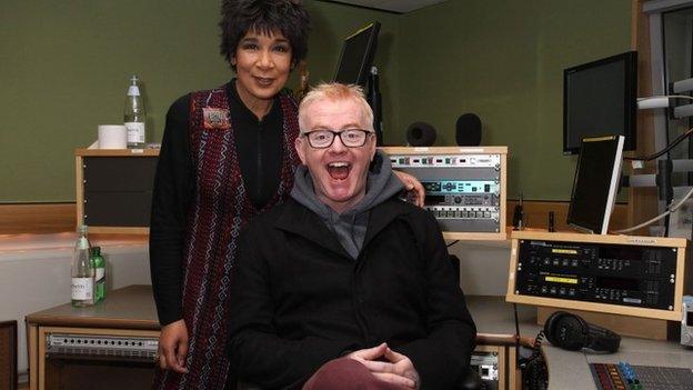 Chris Evans and Moira Stuart