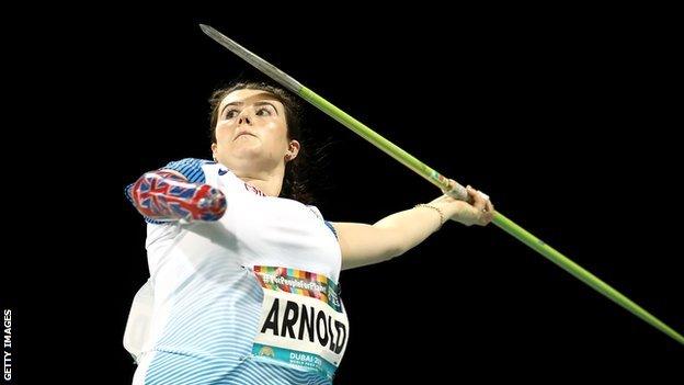 Hollie Arnold preparing to throw the javelin at the 2019 World Para Athletics Championships