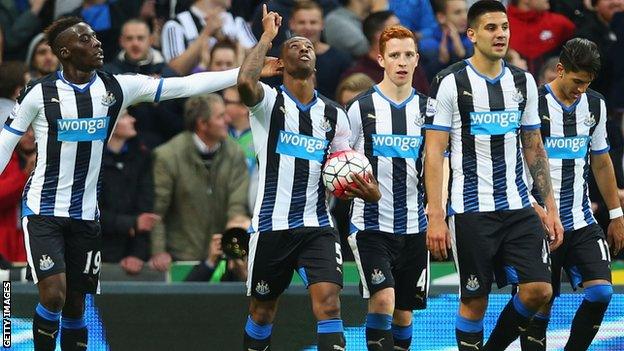 Newcastle players celebrate