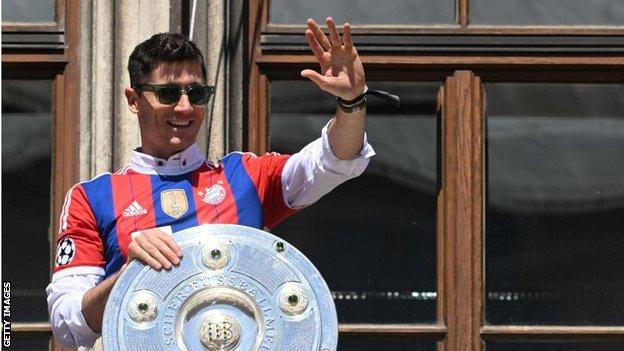 Robert Lewandowski won his eighth Bundesliga title with Bayern Munich last season