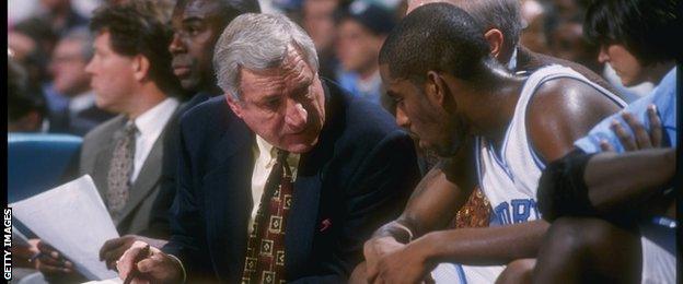 Dean Smith talks to Ed Cota