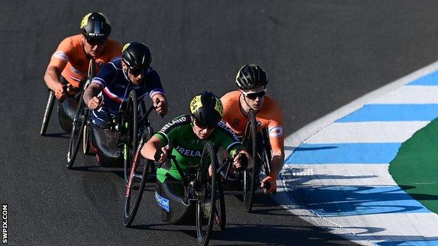 Action from the handcycling events at the 2021 Para-cycling Road World Cup