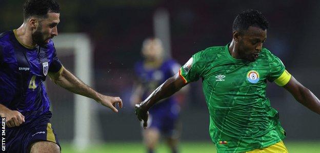 Roberto Lopes in action for Cape Verde against Ethiopia