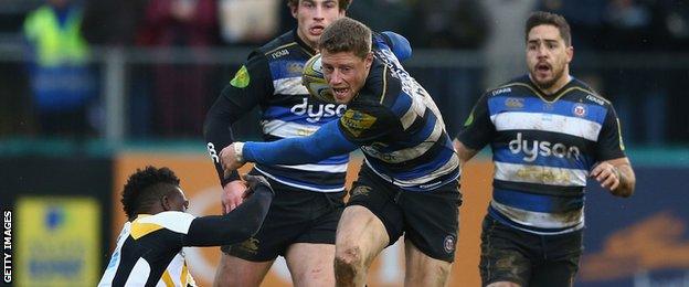 Rhys Priestland in action for Bath against Wasps