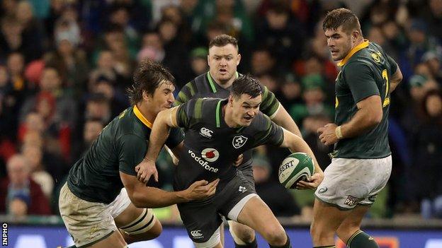 Sexton in action against the Springboks in 2017