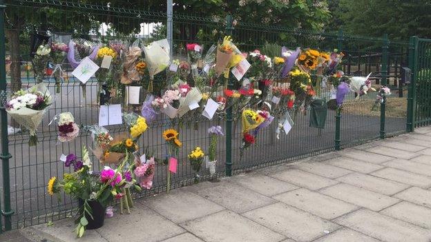 Floral tributes to Alexia Walenkaki