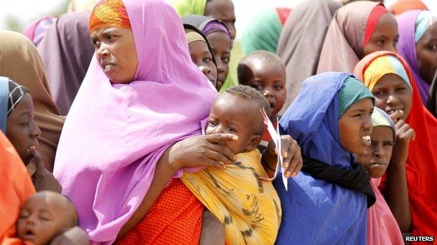 Somali refugees at camp near Somali-Kenyan border