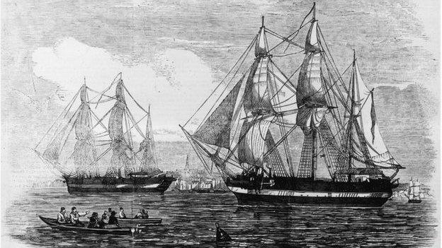 The ships HMS Erebus and HMS Terror