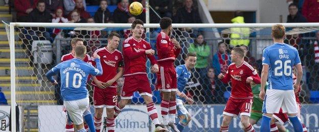 David Wotherspoon scores for St Johnstone against Aberdeen