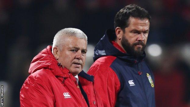 British and Irish Lions coach Warren gatland (left) and assistant Andy Farrell