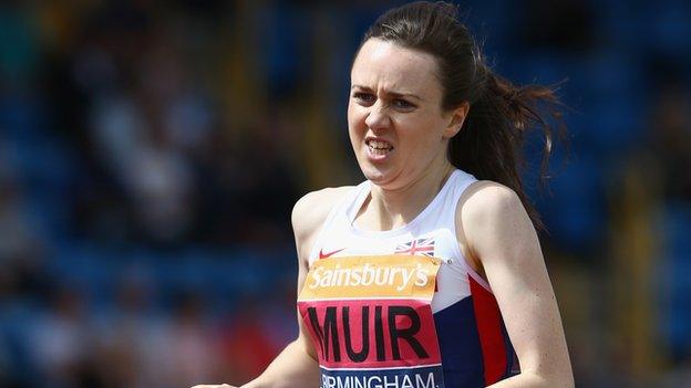 Laura Muir heads for victory in Birmingham