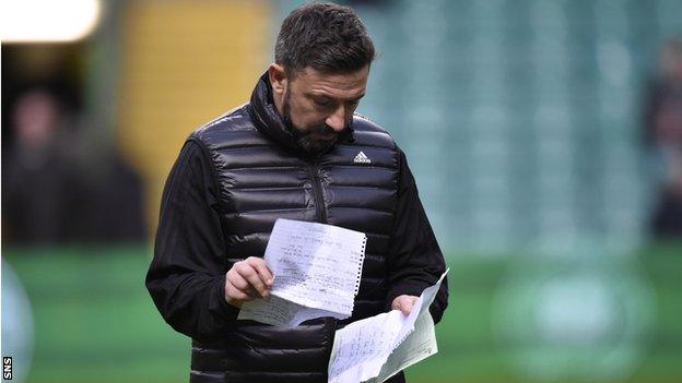 Aberdeen manager Derek McInnes at Celtic Park