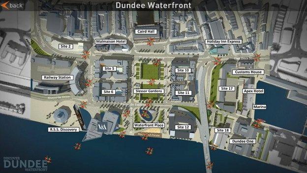 Dundee Waterfront view on app