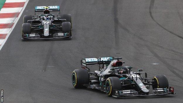 Lewis Hamilton leads Valtteri Bottas