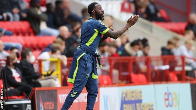 Charlton coach Jason Euell on the sidelines during the EFL Trophy