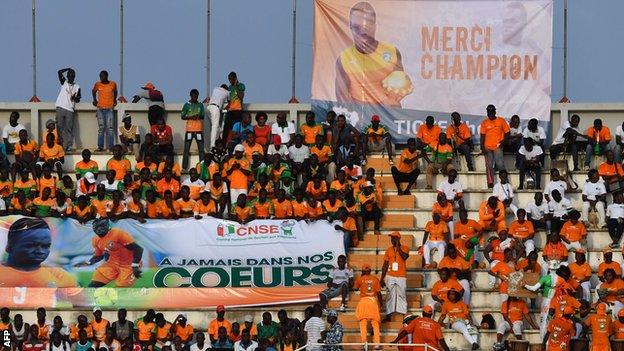 Tributes were paid to Tiote at Ivory Coast's 2019 Africa Cup of Nations qualifier against Guinea